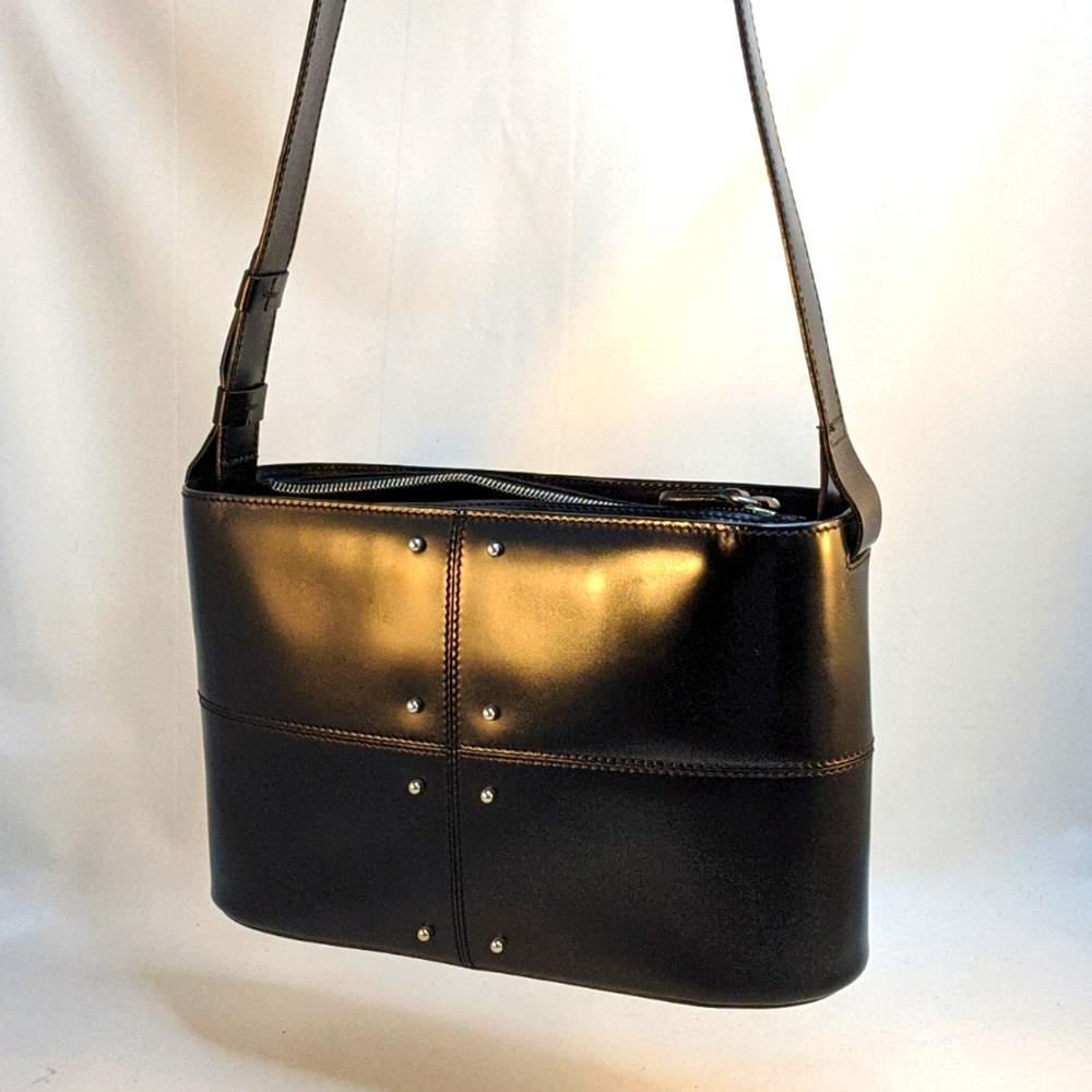 Tod's studded leather black shoulder bag